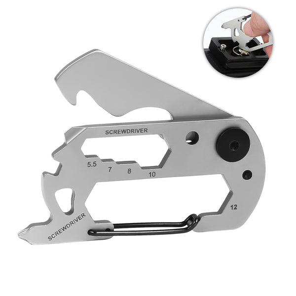 10 in 1 EDC Keychain Multitool With Silver Cover