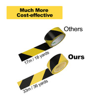 4 Rolls Hazard Warning Safety Stripe Tape 2”x36 Yards Yellow Black Caution Tape Roll Waterproof Anti Slip Non-Abrasive Self-Adhesive Floor Marking Tape