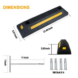 2 Pcs Parking Assistant Stoppers for Garage with 4 Pcs M8 X 10 Expasion bolt and 1 T-Spanner for free