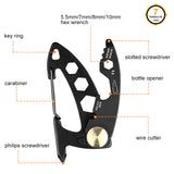 7 in 1 EDC Multitool Key with Black Coating Cover